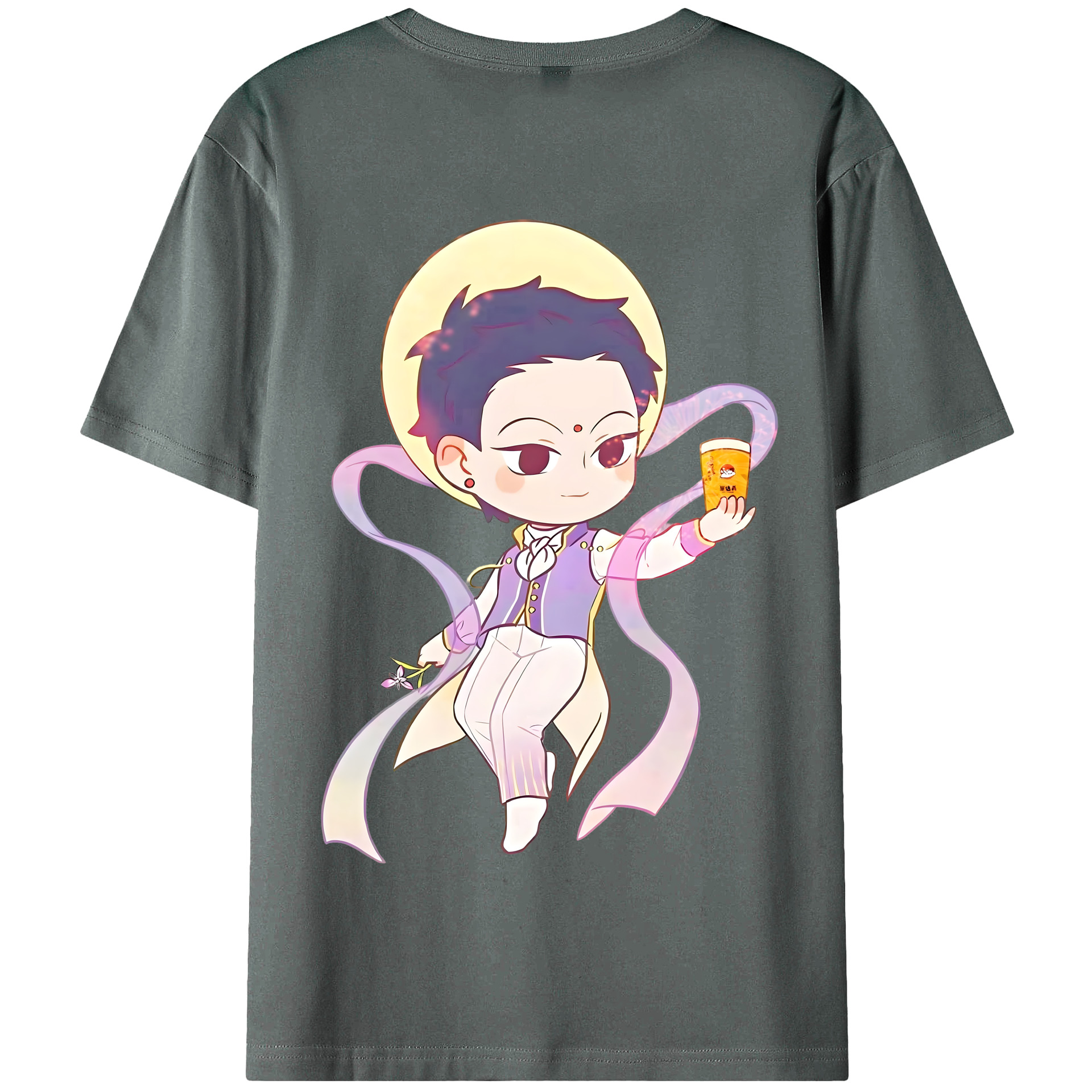 （画像用） Ne Zha 2 ナタ 魔童の大暴れ 綿100％半袖Tシャツ（背面プリント）